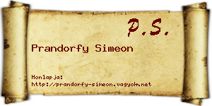 Prandorfy Simeon névjegykártya
